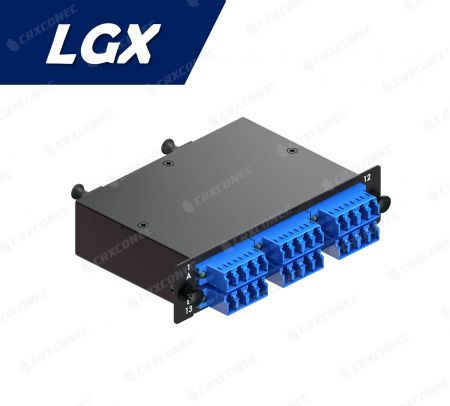 LGX Tip 24C FO Optik Patch Panel Kaseti SM (2x12F'den 6 LC Dörtlü Kaset), Mavi
