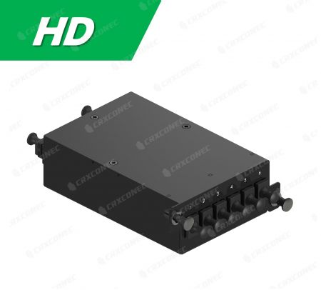 HD Tip 24C SM APC ODF Optik Dağıtım Çerçevesi Kaseti (2x12F'den 6 LC Quad'a), Yeşil