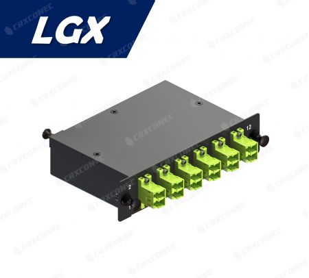 LGX Tipi 12C FO Patch Panel Kaseti OM5 (1x12F'den 6 LC Duplex Kaset), Lime Yeşili