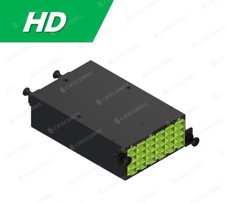 HD Tip 24C OM5 ODF Optik Dağıtım Çerçevesi Kaseti (2x12F'den 6 LC Quad'a), Limon Yeşili