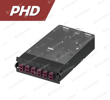 PHD OM4 12C ODF Yama Paneli Plastik Kaseti (6 LC Dubleks), Mor - OM4 12C ODF Ekleme Kaseti