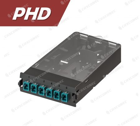 PHD OM3 6C Plastik Fiber Adaptör Panel Kaseti (6 SC Simplex), Aqua - OM3 6C ODF Splice Kaseti