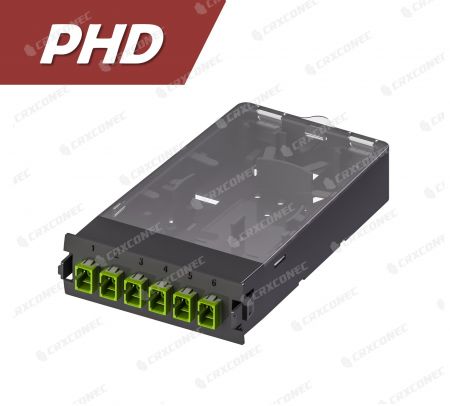 PHD OM5 6C Plastik Fiber Adaptör Panel Kaseti (6 SC Simplex), Limon Yeşili - OM5 6C ODF Splice Kaseti