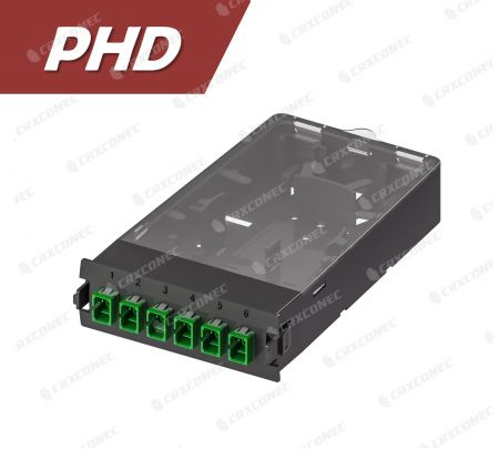 PHD SM APC 6C Plastik Fiber Adaptör Panel Kaseti (6 SC Simplex), Yeşil - SM APC 6C ODF Splice Kaseti