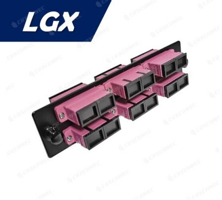 LGX Tip ODF Panel OM4 12C Adaptör Plakası (6 SC Duplex), Mor - LGX OM4 SC Duplex 12C Adaptör Paneli