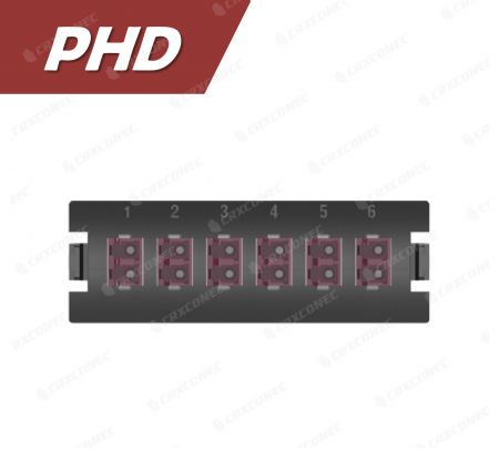 PHD Tipi Fiber Sonlandırma Paneli 12C Adaptör Plakası OM4 (6 LC Duplex), Mor - CRXCabling PHD Serisi LC 12C OM4 Adaptör Plakası