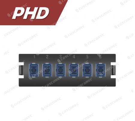 PHD Tipi Fiber Sonlandırma Paneli 6C Adaptör Plakası SM (6 SC Simplex), Mavi - CRXCabling PHD Serisi SC 6C Tek Mod Adaptör Plakası