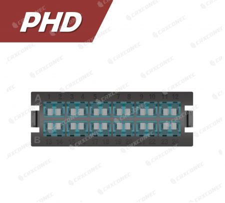 PHD Tipi Fiber Sonlandırma Paneli 24C Adaptör Plakası OM3 (12 LC Duplex), Aqua - CRXCabling PHD Serisi LC 24C OM3 Adaptör Plakası