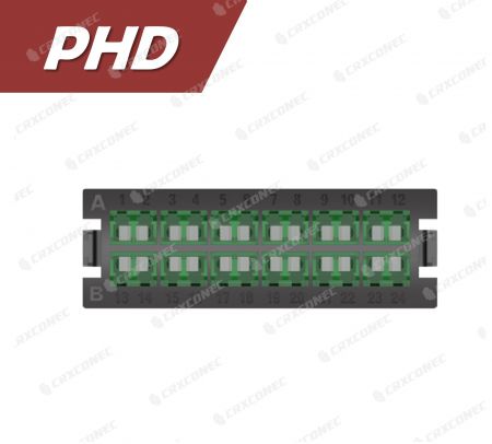 PHD Tipi Fiber Sonlandırma Paneli 24C Adaptör Plakası SM APC (12 LC Duplex), Yeşil - CRXCabling PHD Serisi LC 24C Tek Mod Adaptör Plakası