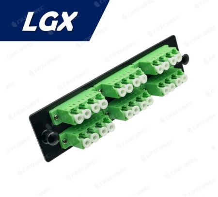 LGX Tip Fiber Dağıtım Paneli SM APC 24C Adaptör Plakası (6 LC Dörtlü), Yeşil - LGX SM APC 24C Fiber Adaptör Plakası