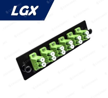 LGX Tipi ODF Panel OM5 12C Adaptör Plakası (6 LC Dubleks), Açık Yeşil - LGX OM5 LC Dubleks 12C Adaptör Paneli