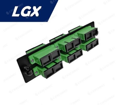 LGX Tip ODF Panel SM APC 12C Adaptör Plakası (6 SC Duplex), Yeşil - LGX SM APC SC DUPLEX 12C Adaptör Paneli