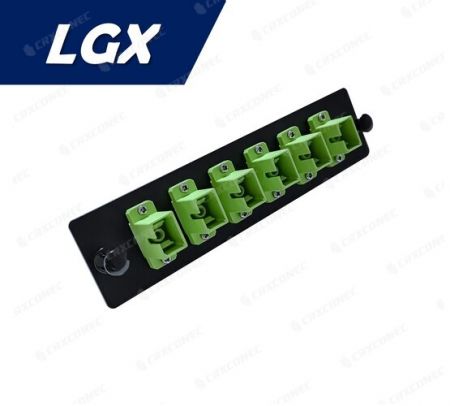 LGX Tipi FO Patch Panel OM5 6C Adaptör Plakası (6 SC Simplex), Lime Yeşil - LGX OM5 SC Simplex 6C Adaptör Paneli